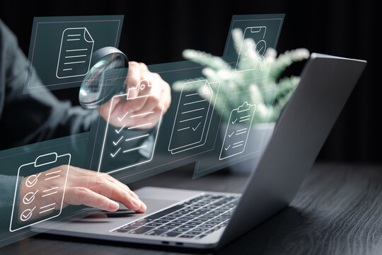 Quality Control and Auditing. Highlights the importance of inspections, validation, and accuracy in business operations, using technology to streamline the process.