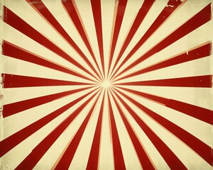 Fototapeta premium retro vector background with red and green striped spiral pattern, vintage circus poster style, sunburst design in pastel beige and teal, symmetrical arrangement