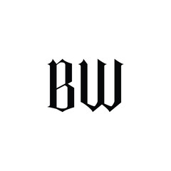 BW monogram logo design letter text name symbol monochrome logotype alphabet character simple logo