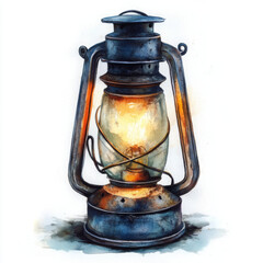 vintage lantern with warm glow, showcasing rustic charm and detail