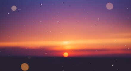 Fototapeta premium A dreamy aesthetic sunset with grainy film texture and soft light leaks