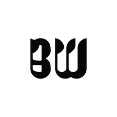 BW monogram logo design letter text name symbol monochrome logotype alphabet character simple logo