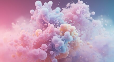 Soft Pastel Cloudscape: An abstract and ethereal cloudscape bursts with soft pastel hues, creating a dreamy and visually captivating composition that evokes feelings of serenity and wonder.