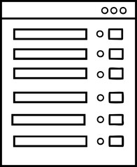 Obraz premium Market Research Outline concept. Blank form with checkboxes and radio buttons for data collection.