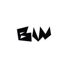 BW monogram logo design letter text name symbol monochrome logotype alphabet character simple logo