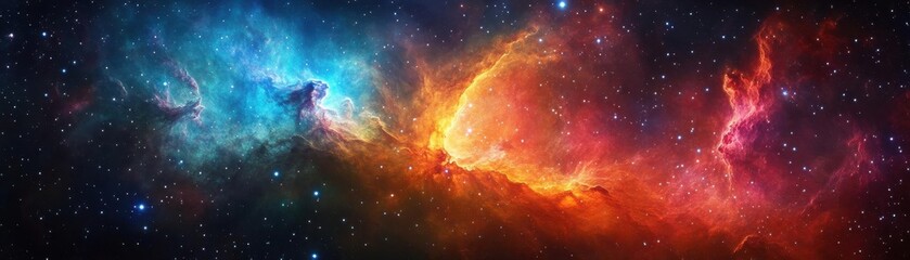 Obraz premium Craft a stunning cosmic nebula, a radiant explosion of swirling colors, in ultra-HD digital art