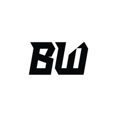 BW monogram logo design letter text name symbol monochrome logotype alphabet character simple logo