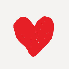 Bold red heart illustration, Valentine's Day vector