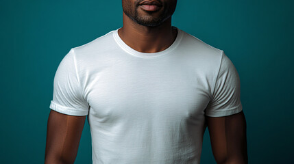 Fototapeta premium Well-dressed man in a crisp white shirt standing confidently with a bright smile and charismatic presence outdoors