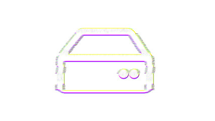 Icon hdd is distorted. Glitch. Noise, chromatic aberration, geometric distortion