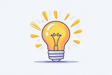 yellow light bulb icon isolated on a plain white background