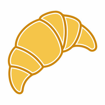 yellow croissant simple design clip art preview