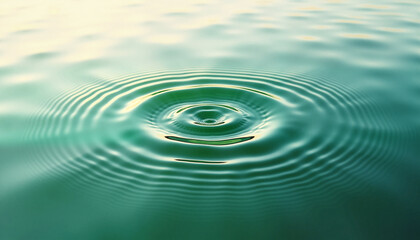 Rippling water surface creating concentric circles