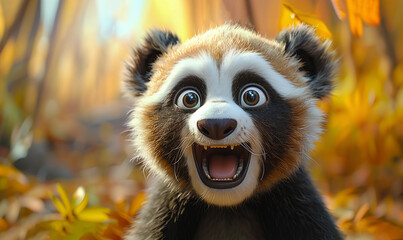 Fototapeta premium panda, happy, animal, animals, smiling, smile, cute, 