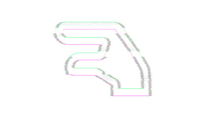 Icon hand lizard is distorted. Glitch. Noise, chromatic aberration, geometric distortion