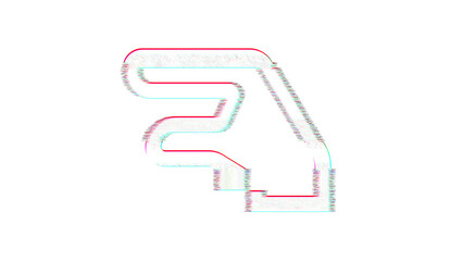 Icon hand lizard is distorted. Glitch. Noise, chromatic aberration, geometric distortion