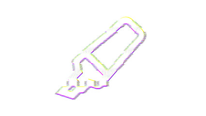 Icon highlighter is distorted. Glitch. Noise, chromatic aberration, geometric distortion