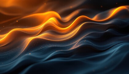 Fototapeta premium Abstract wave pattern with orange and blue light effects