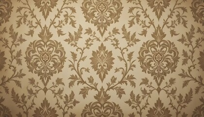 Vintage Damask Elegance: Intertwined Vines and Leaves in Earthy Tones