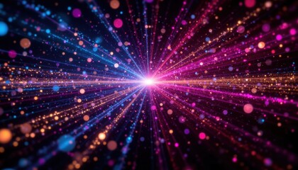 Naklejka premium A mesmerizing display of luminous and swirling particles