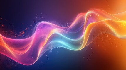 Obraz premium Vibrant abstract wave of multicolored light on dark background