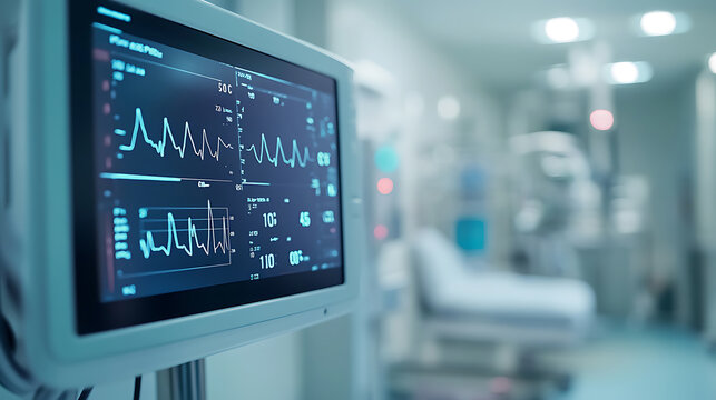 A close-up of a smart health monitor displaying real-time vitals