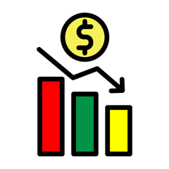 Profit Loss Vector Filled Icon Design