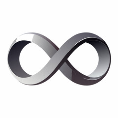 minimalist infinity loop with metallic shading