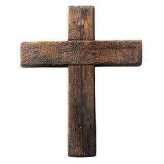 Fototapeta premium Symbol of Faith: A rustic wooden cross stands as a solemn emblem of faith, spirituality, and religious devotion. A testament to enduring beliefs and cultural significance.