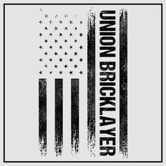 Union Bricklayer Shirt American Flag, Bricklayer Gift, Bricklayer Shirt, Bricklayer Masonry T-shirt