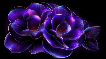 purple flower on black background