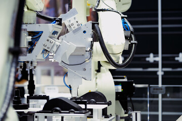 robot arm working in factory