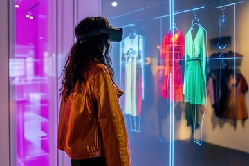 An immersive augmented reality shopping experience where customers try on clothes virtually
