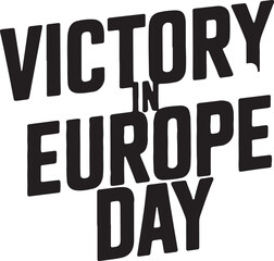 Victory in Europe Day T-shirt design, Happy young woman lying down doing V sign