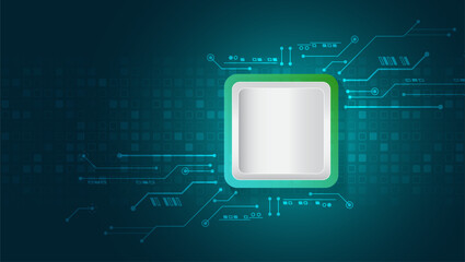 Hi-tech vector illustration with various technology elements. Abstract global sci-fi concept. Digital internet communication on blue background. Wide Cyber security internet and networking concept.