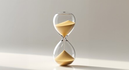 An hourglass with sand running through it.