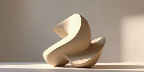 Abstract beige sculpture sunlight shadows art