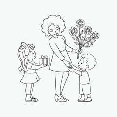 Happy mother`s day. Vector illustration of mother`s day template..eps