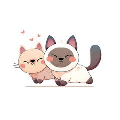 Fototapeta premium Playful and whimsical cat illustrations in vibrant and minimalist designs