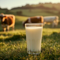 glass milk cow ai generated
