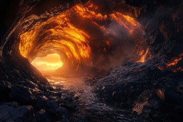 Lava Cave Entrance Sunlight