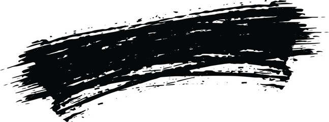 Black Paint Brush Stroke, Grunge badge brush, hand drawn black sticker