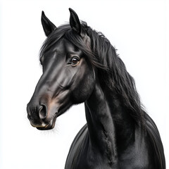 Fototapeta premium A close up of a majestic black horse with a flowing mane