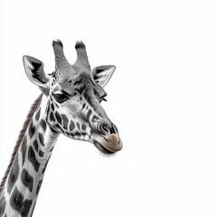 Fototapeta premium A tall giraffe with distinctive patterns against a white background