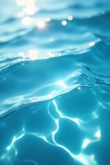 Abstract background of sparkling azure water with gentle waves, sparkling, pool, texture
