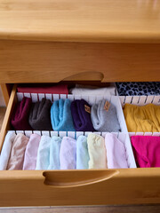 The linen from the dresser drawer is beautifully laid out in its places. The concept of order,...