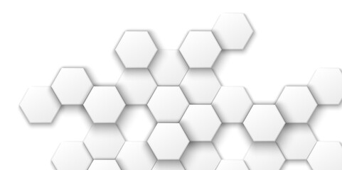 A Deep Dive into the World of Abstract Geometric Patterns: The Intersection of White and Gray Hexagonal Grids with 3D Technology Lines

