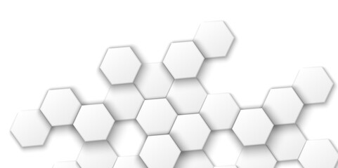 A Deep Dive into the World of Abstract Geometric Patterns: The Intersection of White and Gray Hexagonal Grids with 3D Technology Lines

