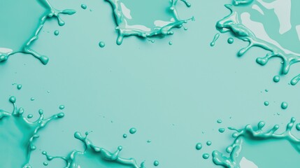Obraz premium Vibrant Splash of Turquoise Paint on Smooth Aqua Background
