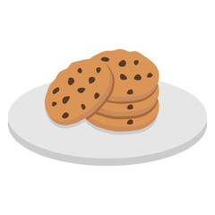 Choco Chip Cookies Vector